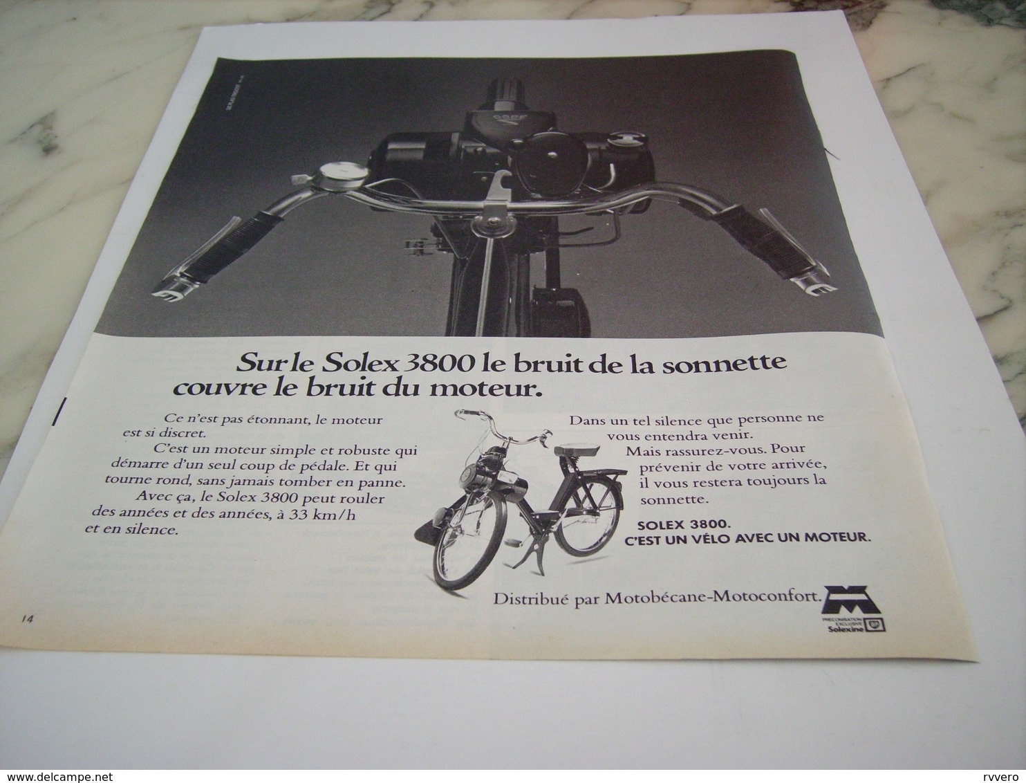 ANCIENNE PUBLICITE BRUIT DU MOTEUR VELOSOLEX 1976 - Motos