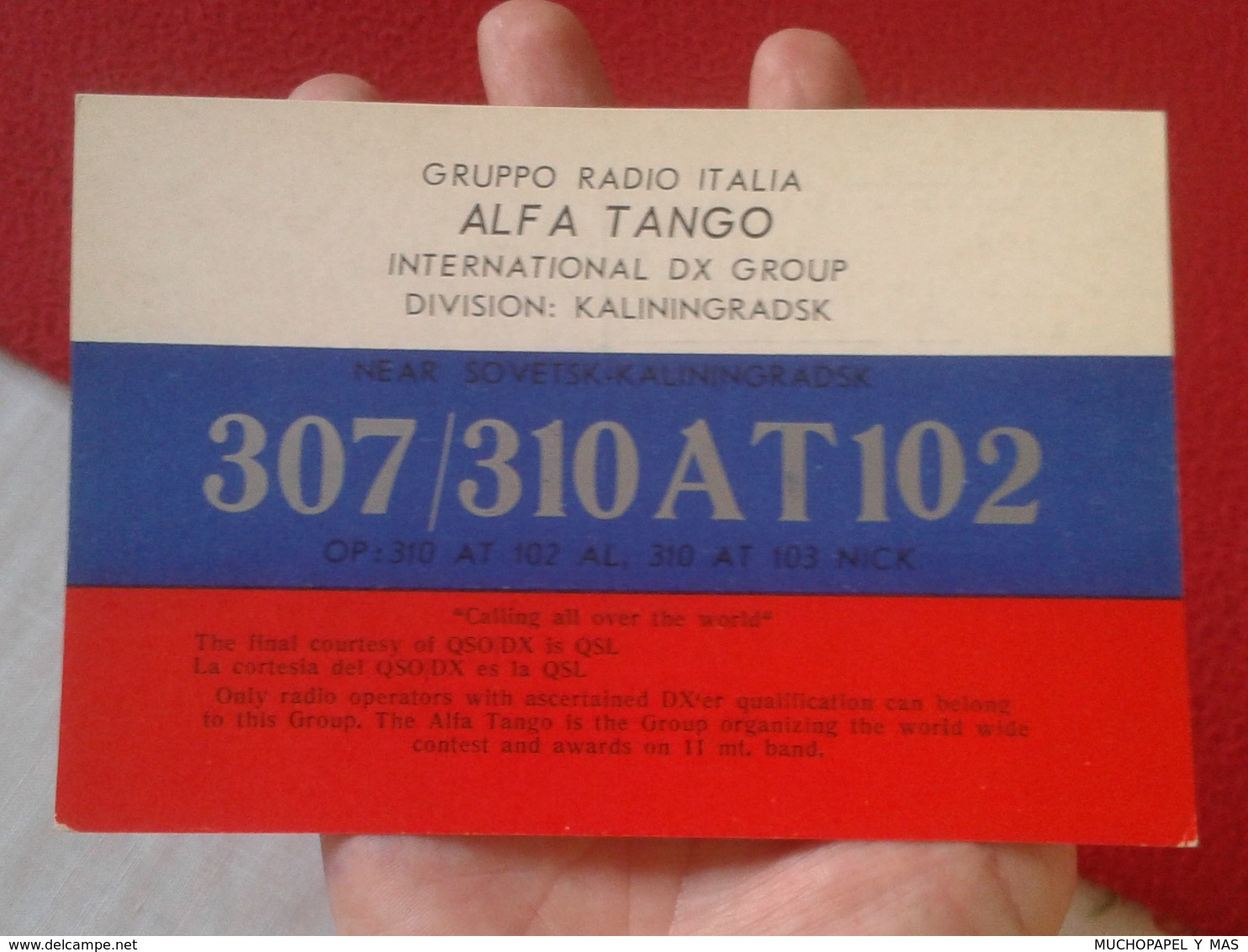 POSTAL POST CARD QSL RADIOAFICIONADOS RADIO AMATEUR GRUPPO ALFA TANGO ITALIA RUSIA RUSSIA KALININGRADO KALININGRADSK VER - Otros & Sin Clasificación