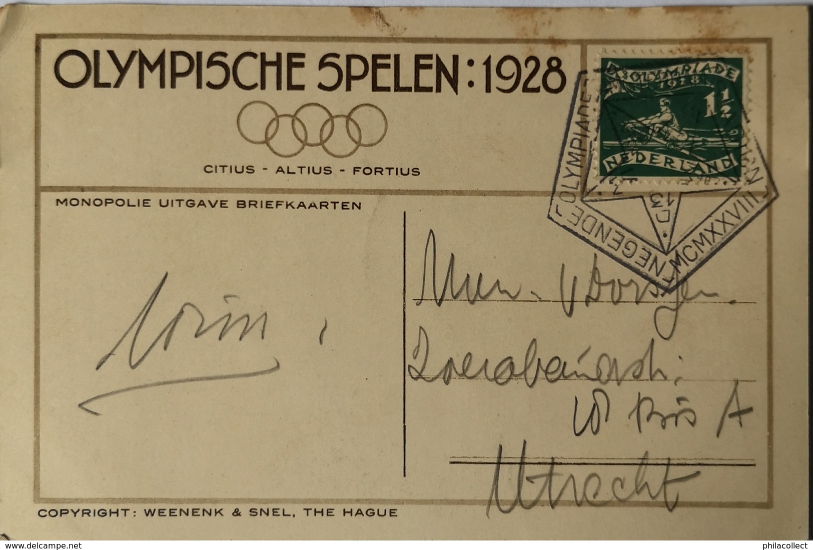 Amsterdam // Luchtopname Olympisch Stadion Olimpics 1928 Spec Stamp And Cancel 1928! Wat Roest - Amsterdam