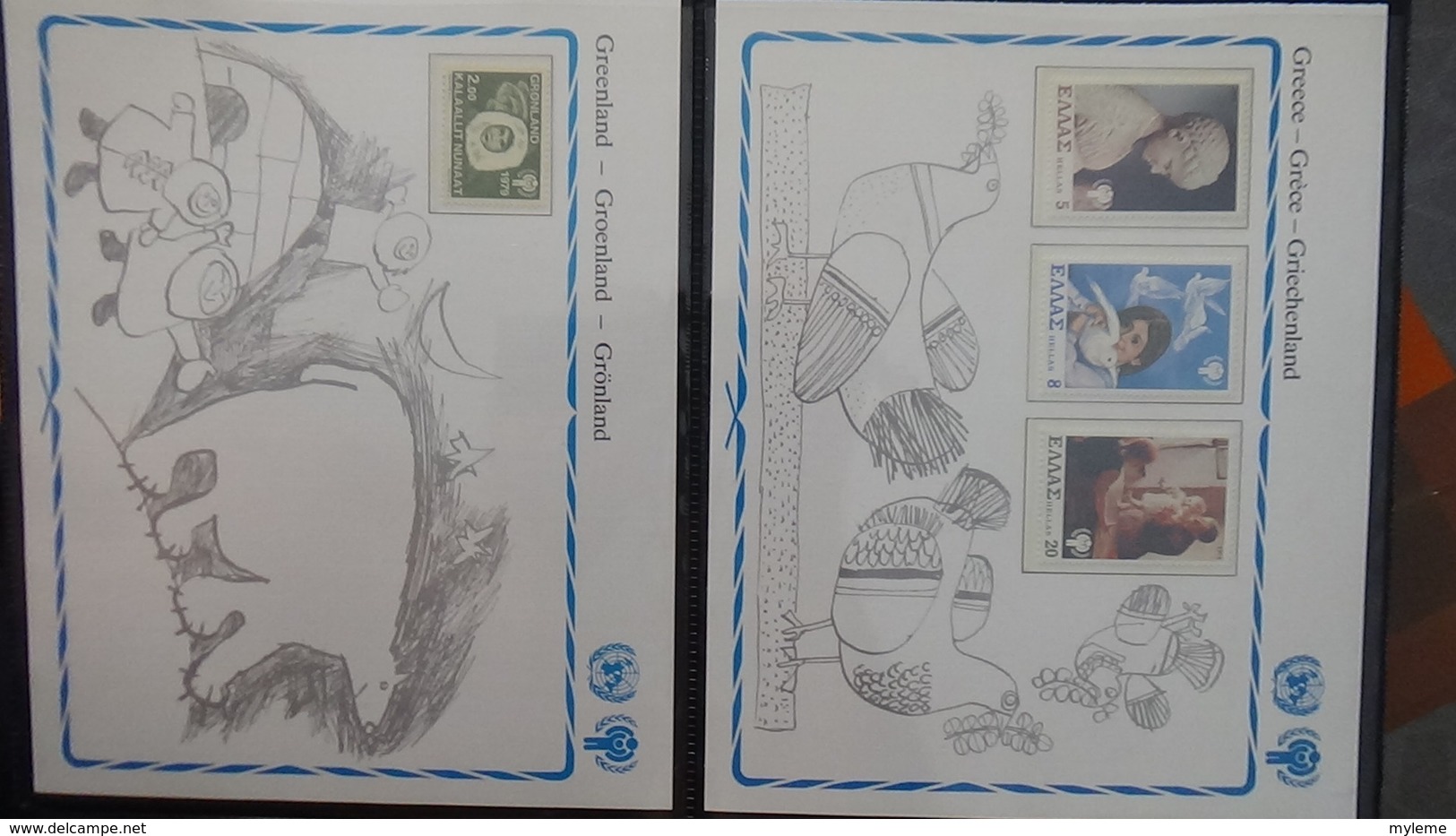 Très beau classeur UNICEF/NATIONS UNIES   avec timbres et blocs ** sur le thème de l'enfant. A saisir !!!