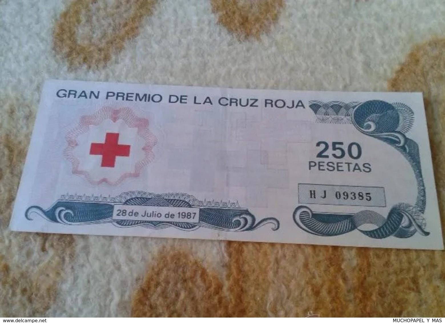 SPAIN PARTICIPACIÓN DÉCIMO DE LOTERÍA NACIONAL NATIONAL LOTTERY LOTERIE NATIONALE 1987 CRUZ ROJA RED CROSS LA CROIX ROUG - Billetes De Lotería