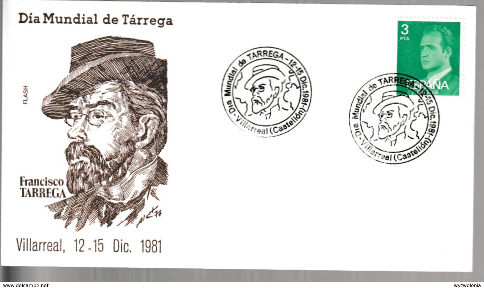 N 300) Spanien 1981 SSt Villareal: Tarrega, Gitarrist Und Komponist - Musique