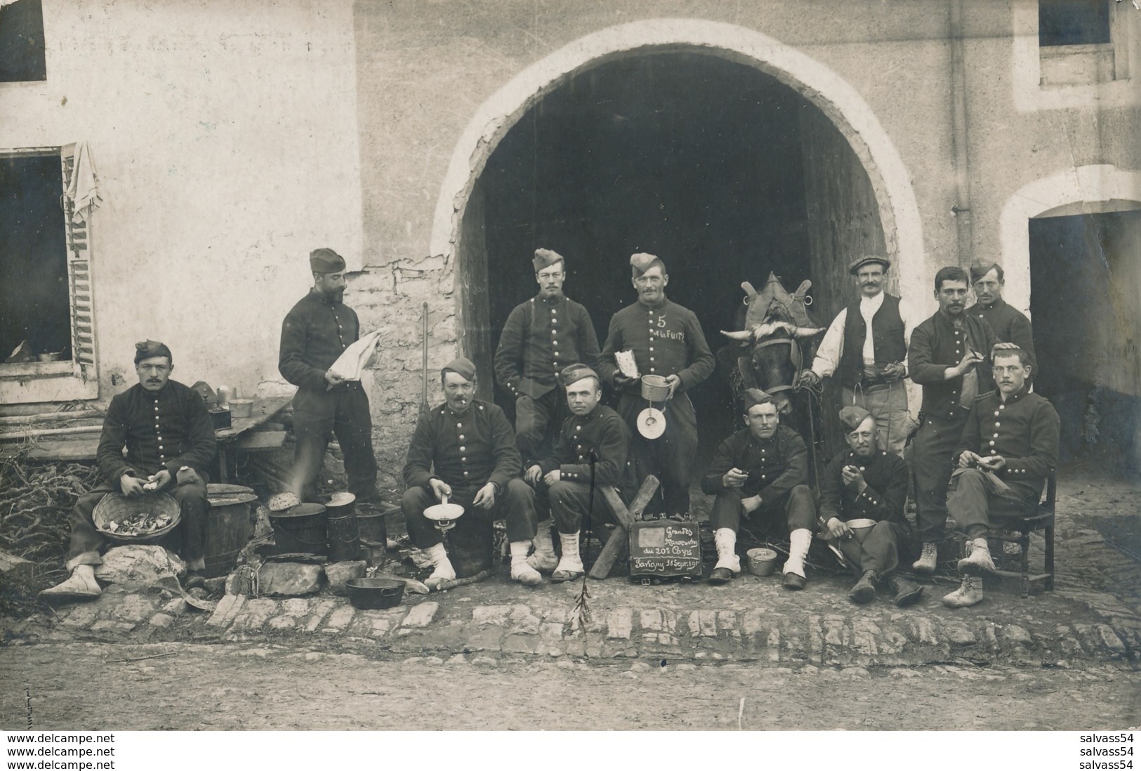 91) Carte-Photo : Militaires - SAVIGNY - Grandes Manoeuvres Du 20e Corps - 1910 - War, Military