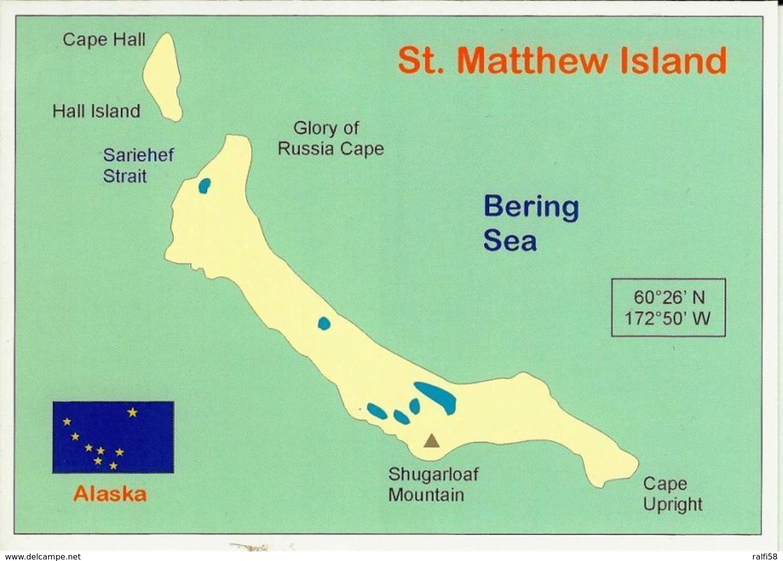 1 Map Of Alaska * 1 Landkarte Von St. Matthew Island - Bering Sea * - Landkarten