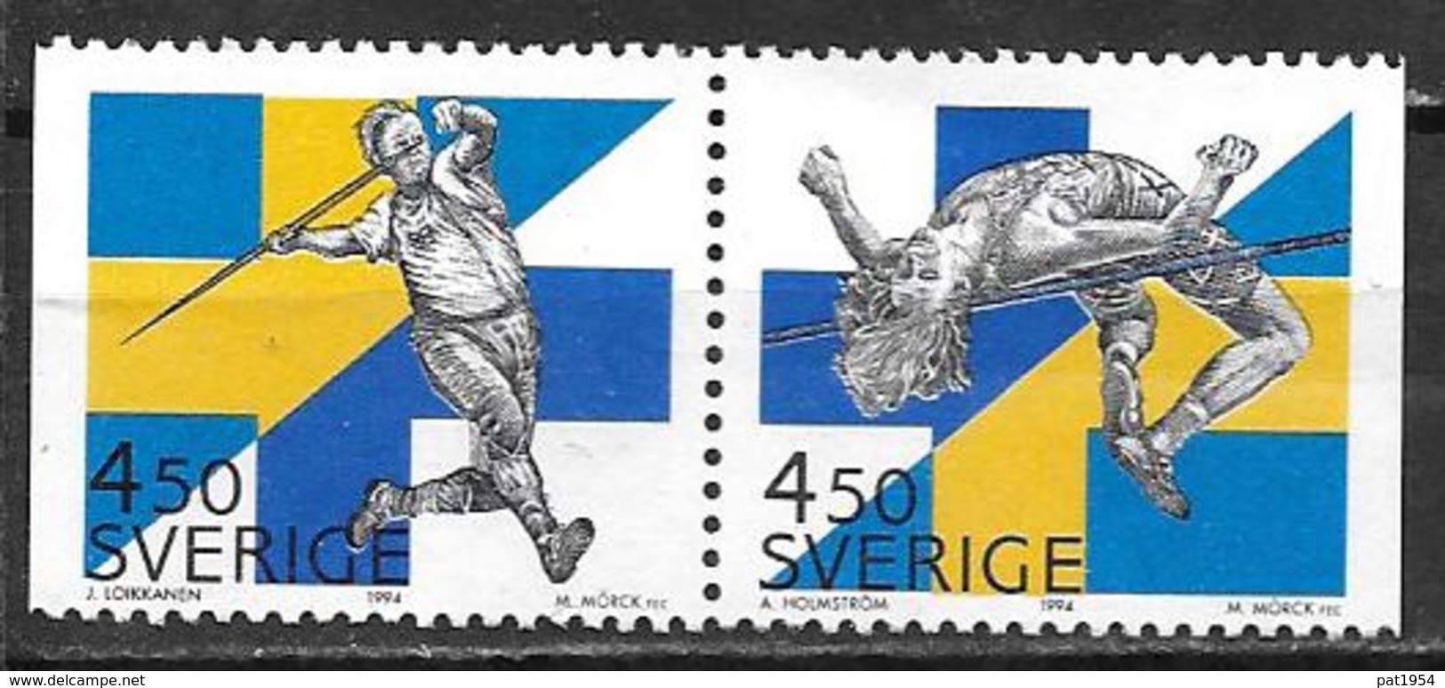 Suède 1994 N°1827/1828 Neufs Paire Sports Finlande/Suède - Unused Stamps