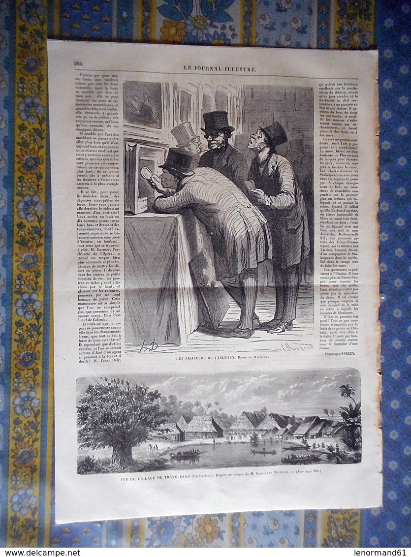 LE JOURNAL ILLUSTRE 13/08/1865 LA CHARITE VEVEY FETE VIGNERON IVOIRE PASTELOT FIENAROLLES COCHINCHINE TRANG BANG DAUMIER - 1850 - 1899