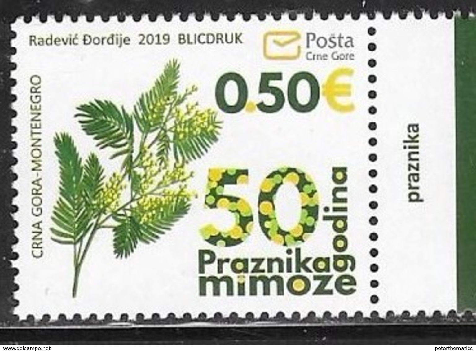 MONTENEGRO, 2019, MNH, FLOWERS, MIMOSA FESTIVAL,  1v - Other & Unclassified