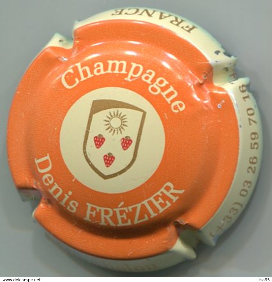 CAPSULE-CHAMPAGNE FREZIER Denis N°03 Orange & Crème - Autres & Non Classés
