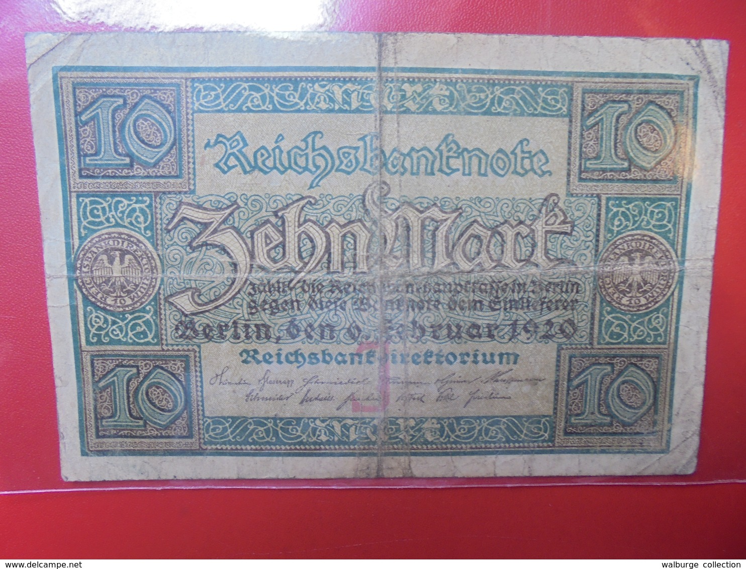 Reichsbanknote 10 MARK 1920 CIRCULER (B.1) - 10 Mark