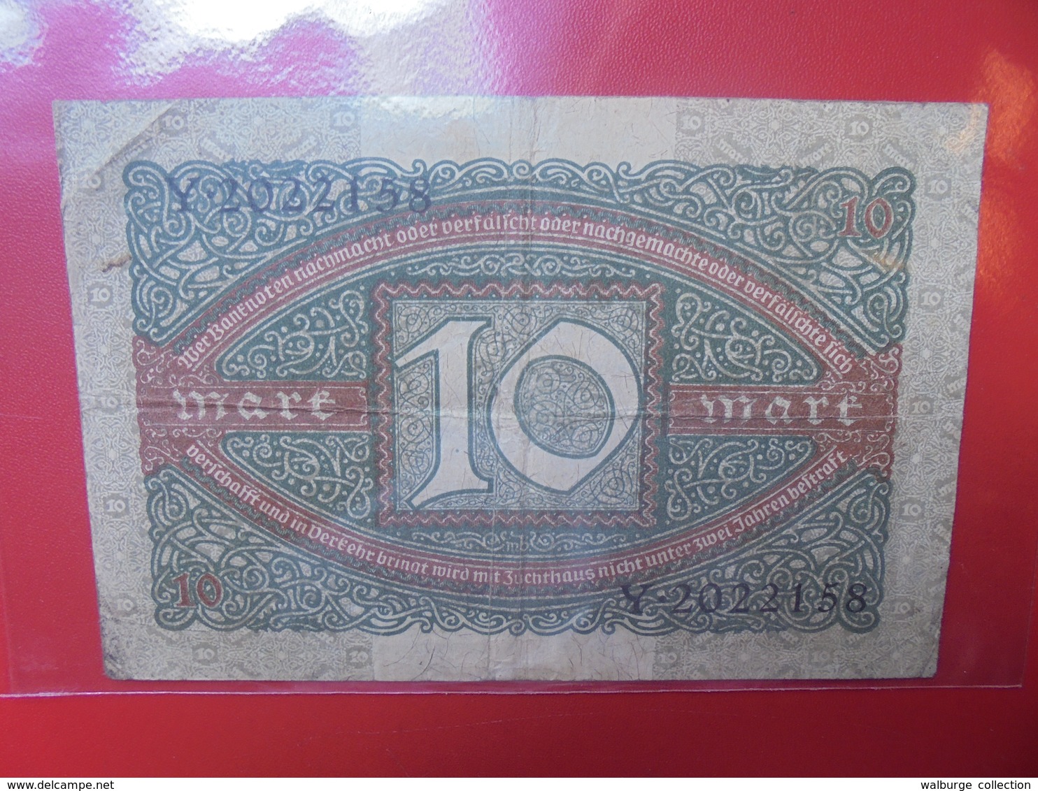 Reichsbanknote 10 MARK 1920 CIRCULER (B.1) - 10 Mark