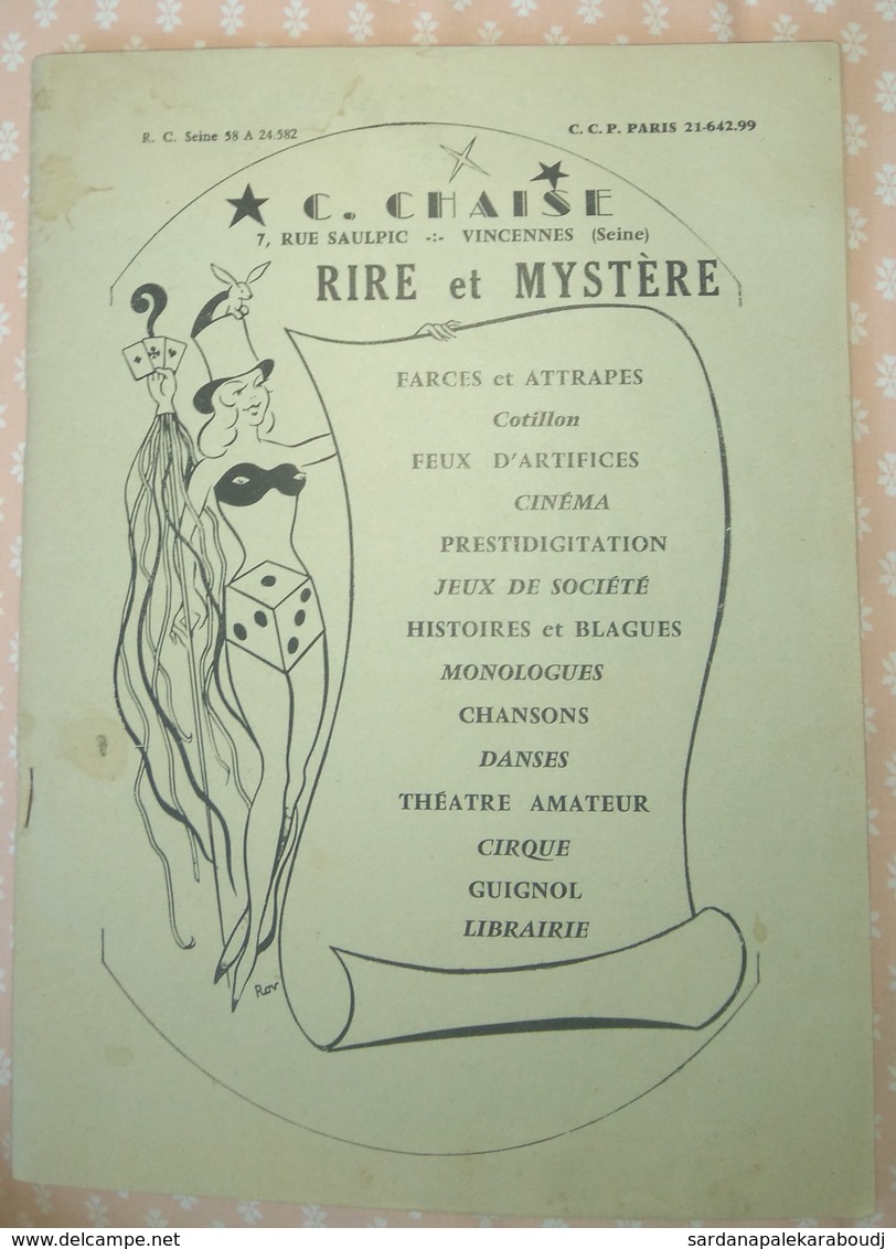 [ JOUETS, JEUX ] Catalogue 1960 Farces & Attrapes + Magie + 4 pp films érotiques - RARE et surprenant !