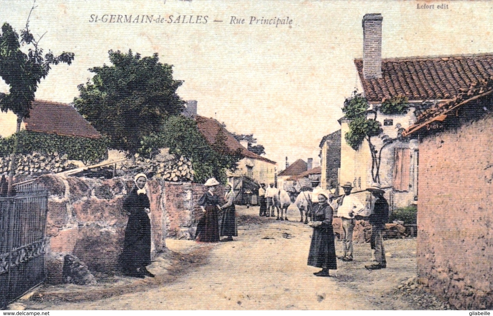 03 - Allier - SAINT GERMAIN De SALLES - Rue Principale - Carte Toilée - Other & Unclassified
