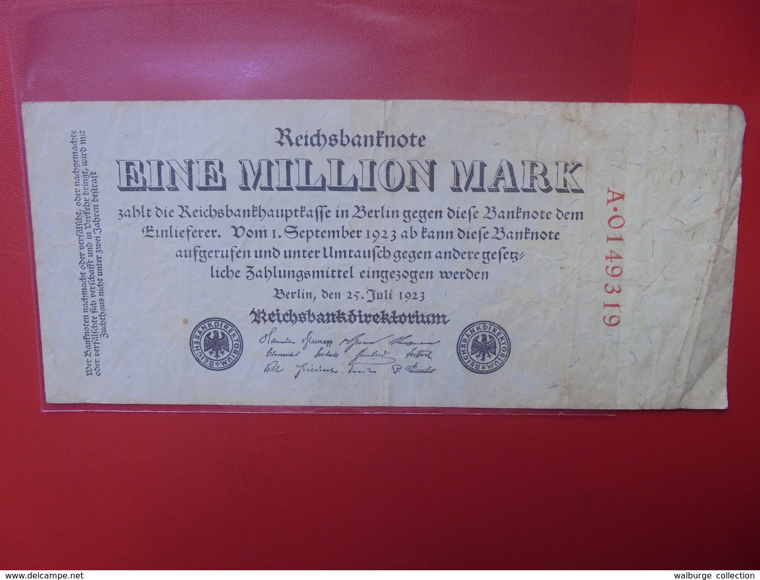 Reichsbanknote 1 MILLION MARK 1923 CIRCULER (B.1) - 1 Miljoen Mark