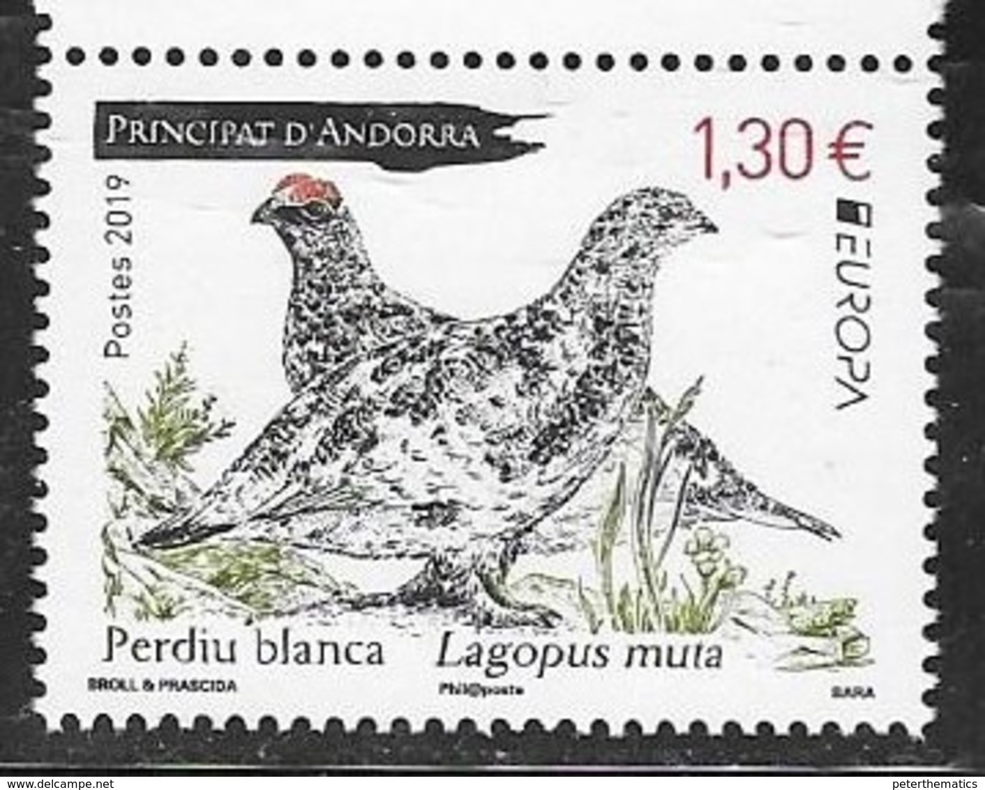 FRENCH ANDORRA, 2019, MNH, EUROPA, BIRDS,1v - 2019