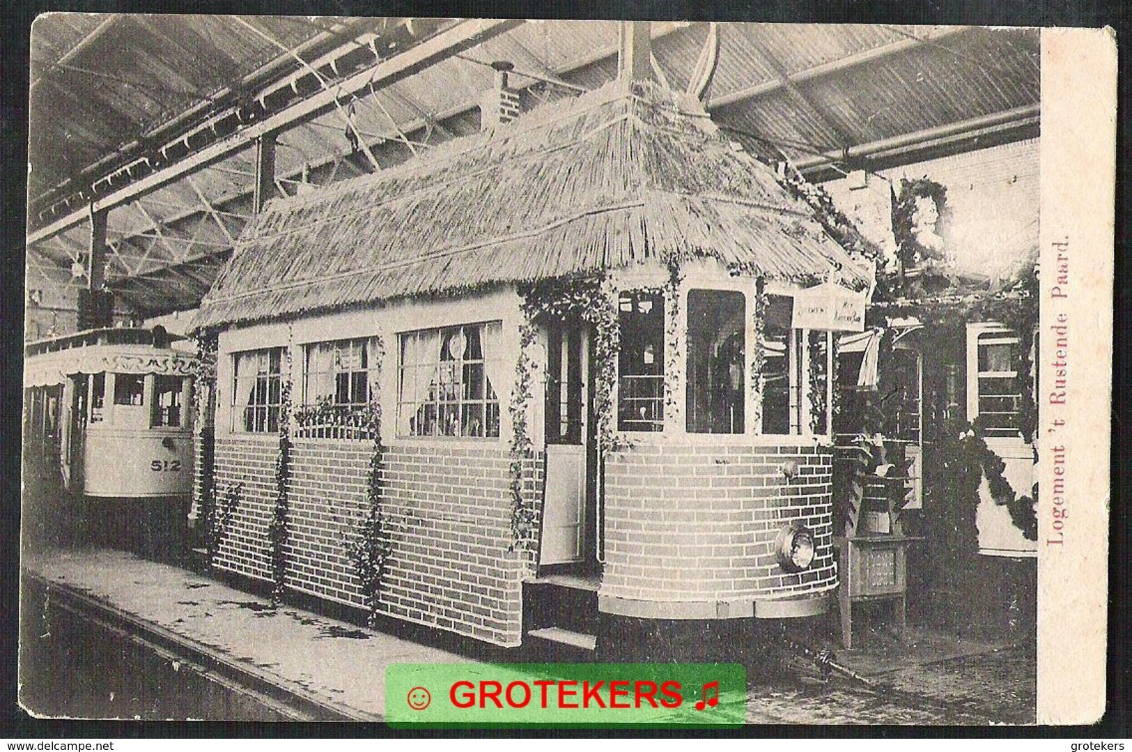 DEN HAAG Wedstrijd Voor Versierde Tramwagens 1908 (Wilhelmina 10 Jaar Koningin) Logement ’t Rustende Paard - Den Haag ('s-Gravenhage)