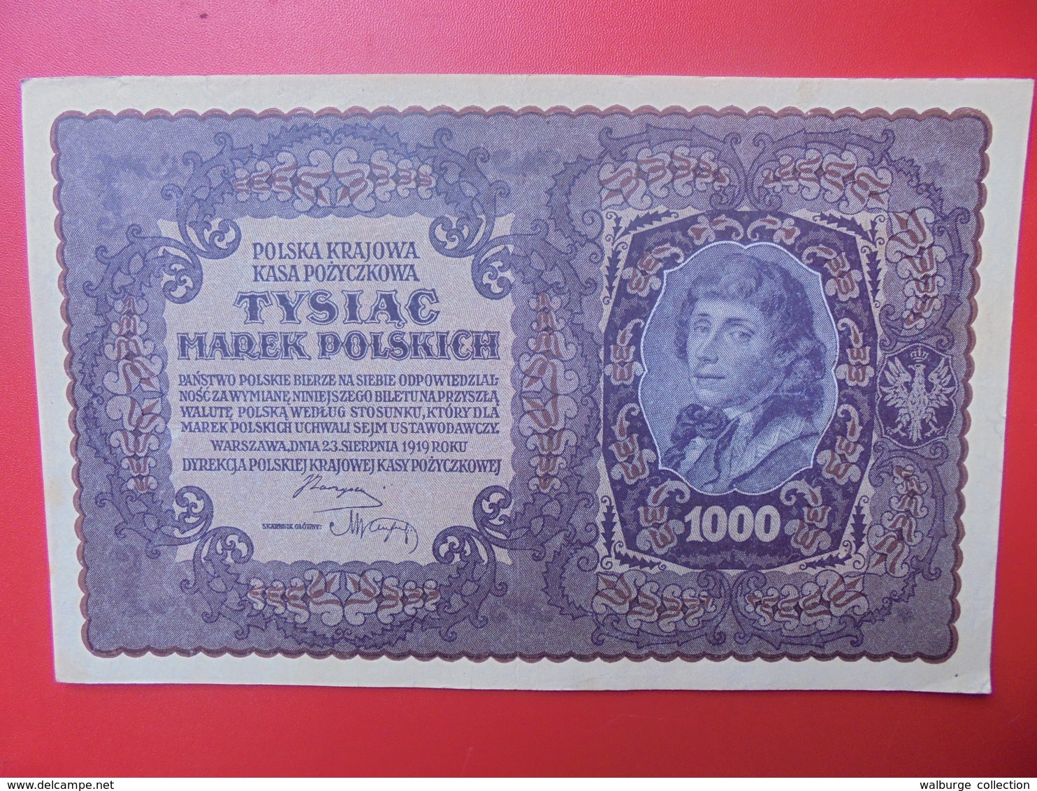 POLOGNE 1000 MAREK 1919 CIRCULER TRES BELLE QUALITE (B.1) - Polen