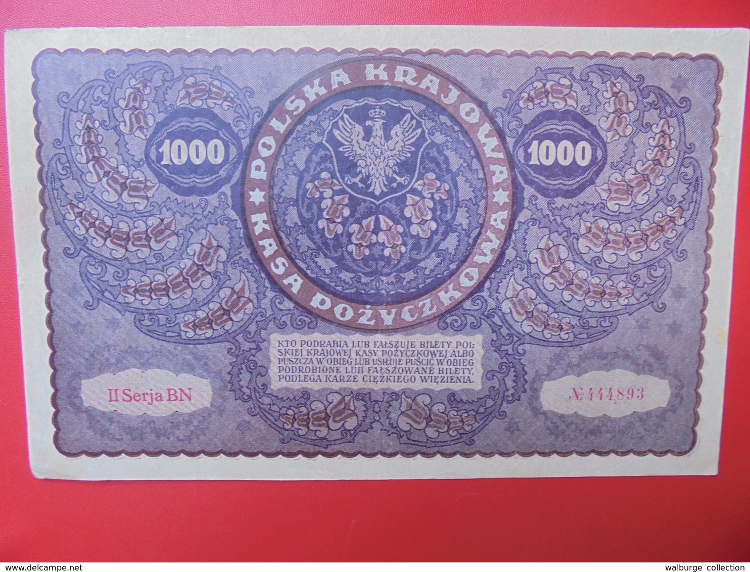 POLOGNE 1000 MAREK 1919 CIRCULER TRES BELLE QUALITE (B.1) - Polen