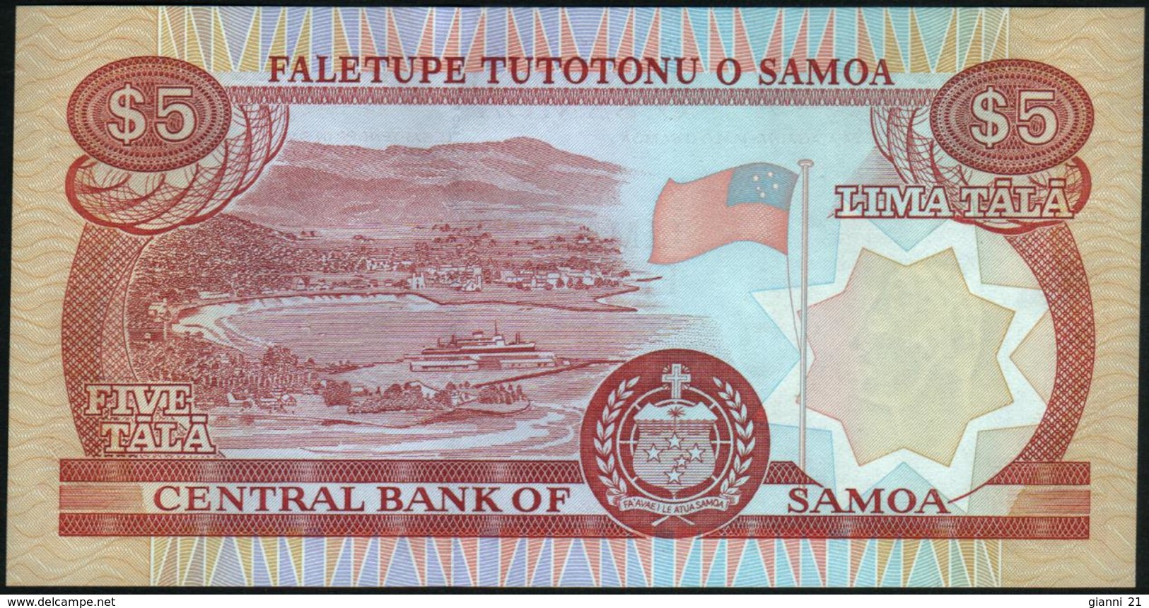 SAMOA - 5 Tala Nd.(2002-2005) {signature Title: "Minister Of Finance"} UNC P.33 A - Samoa
