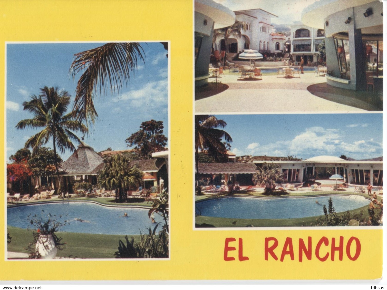 Haiti El Rancho Hotel - 3 Photo's On Card - Haiti