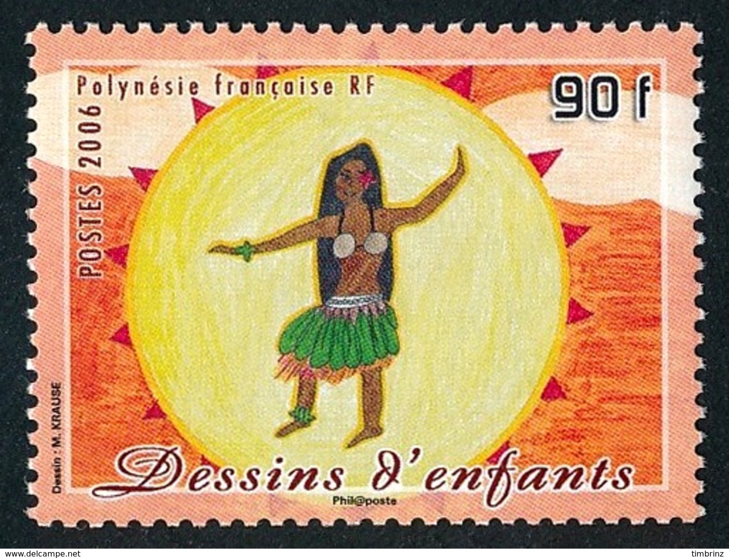 POLYNESIE 2006 - Yv. 797 **   Faciale= 0,76 EUR - Danse, Dessin D'enfant  ..Réf.POL24221 - Unused Stamps