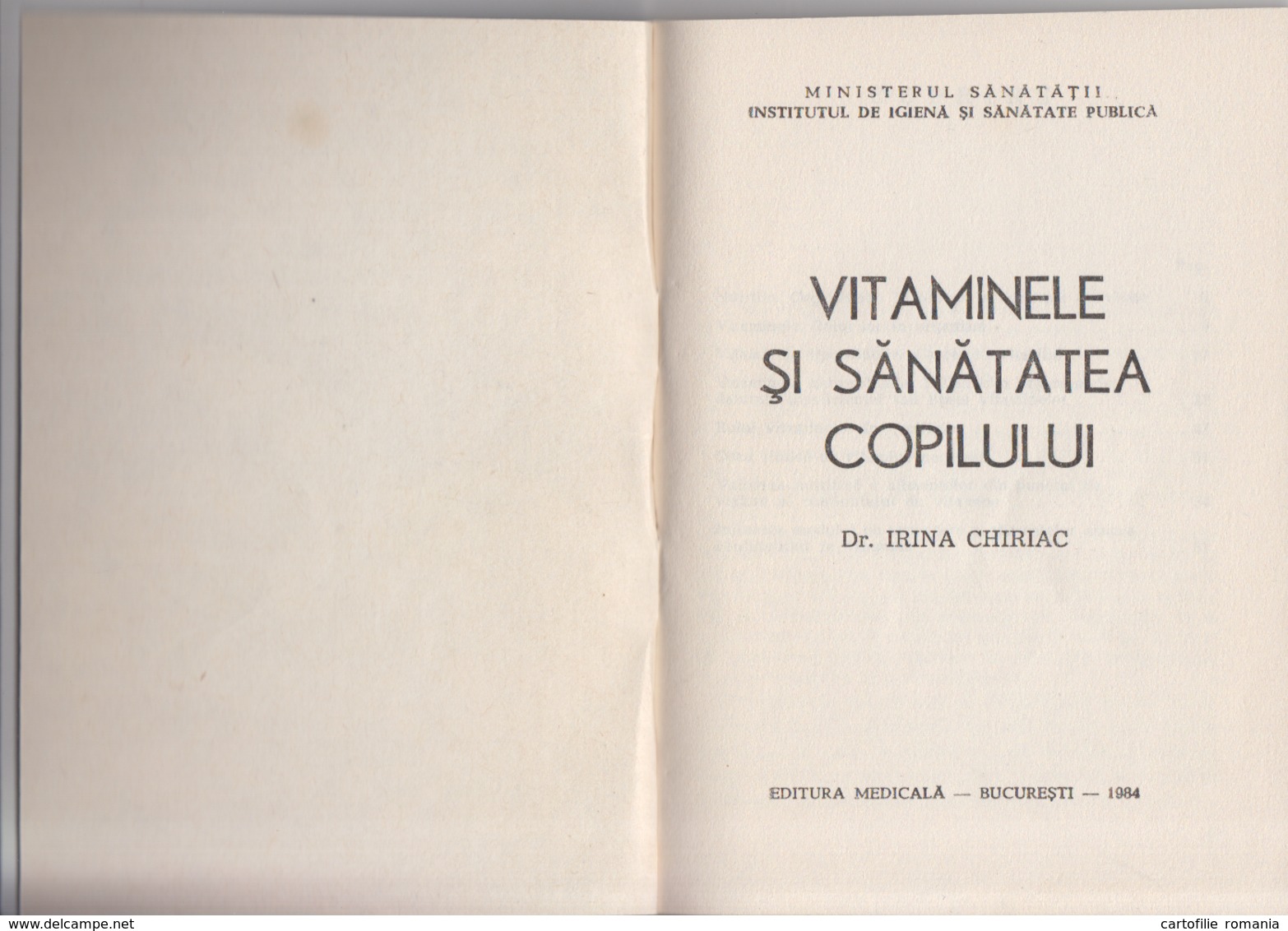 Romania Rumanien Roumanie - Vitamins And Health Of The Child - Medical Publishing House, Bucuresti 1984 - - Enciclopedias