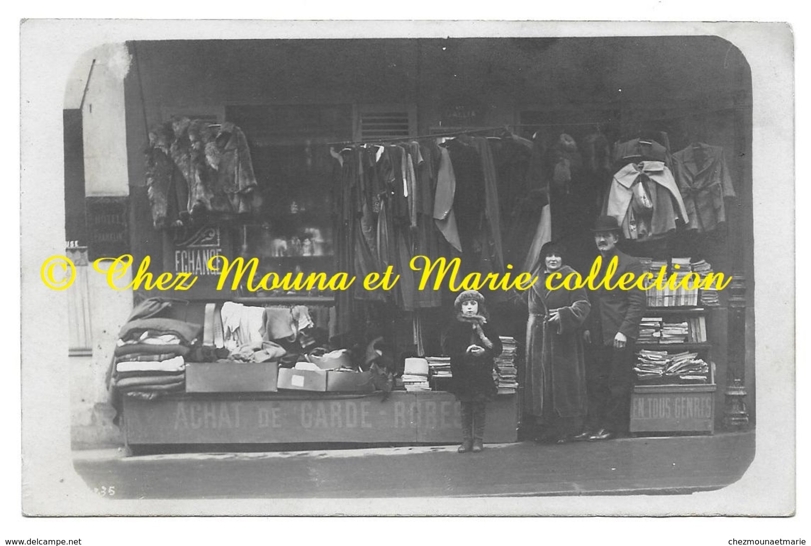 MAGASIN GALLIA ACHAT DE GARDE ROBES EN TOUS GENRES A COTE DE L HOTEL FRANKLIN - CARTE PHOTO A SITUER - Geschäfte