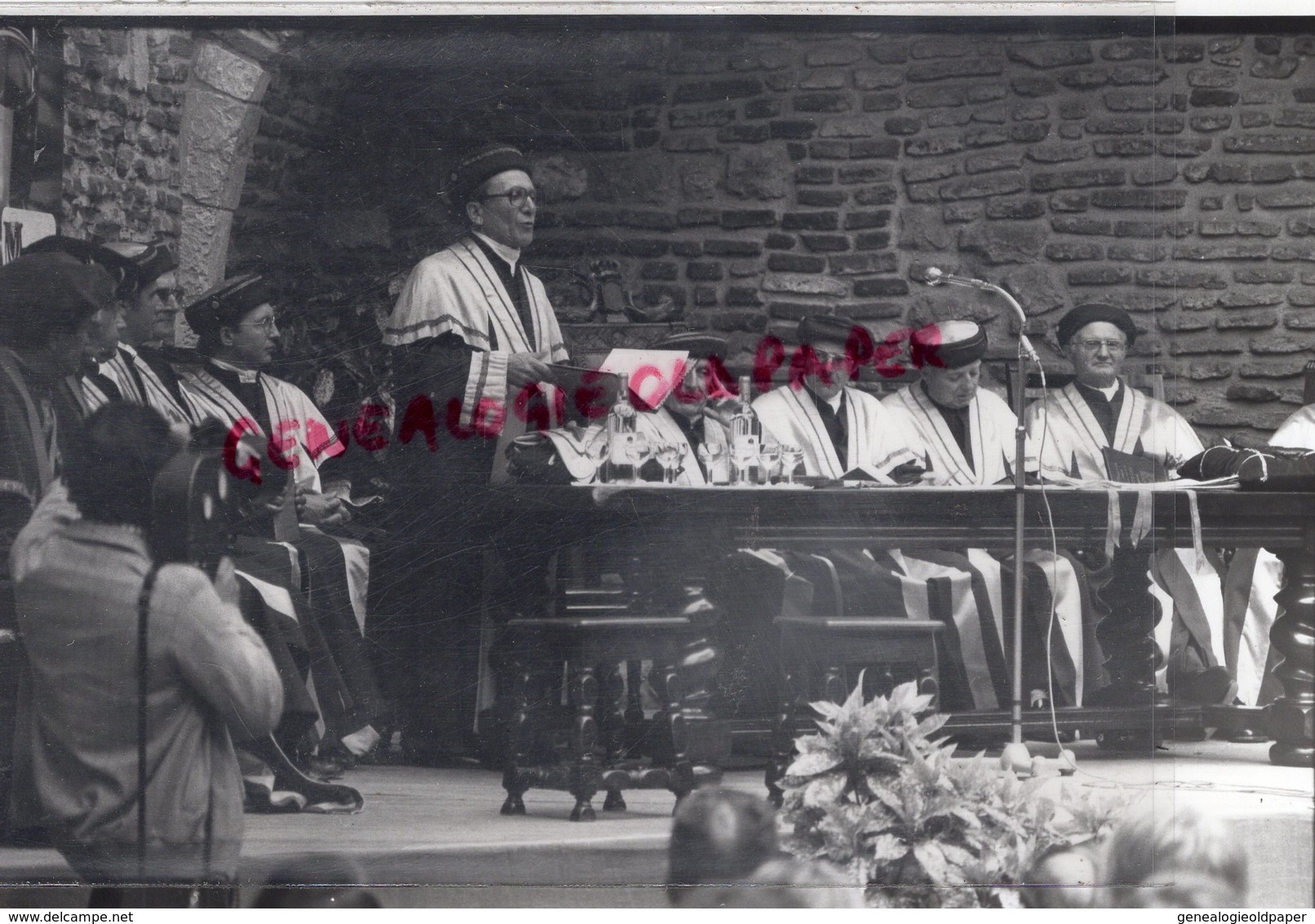 24 - MONBAZILLAC - REUNION CONFRERIE DES VINS - RARE PHOTO ORIGINALE 1982  DORDOGNE - Persone Identificate