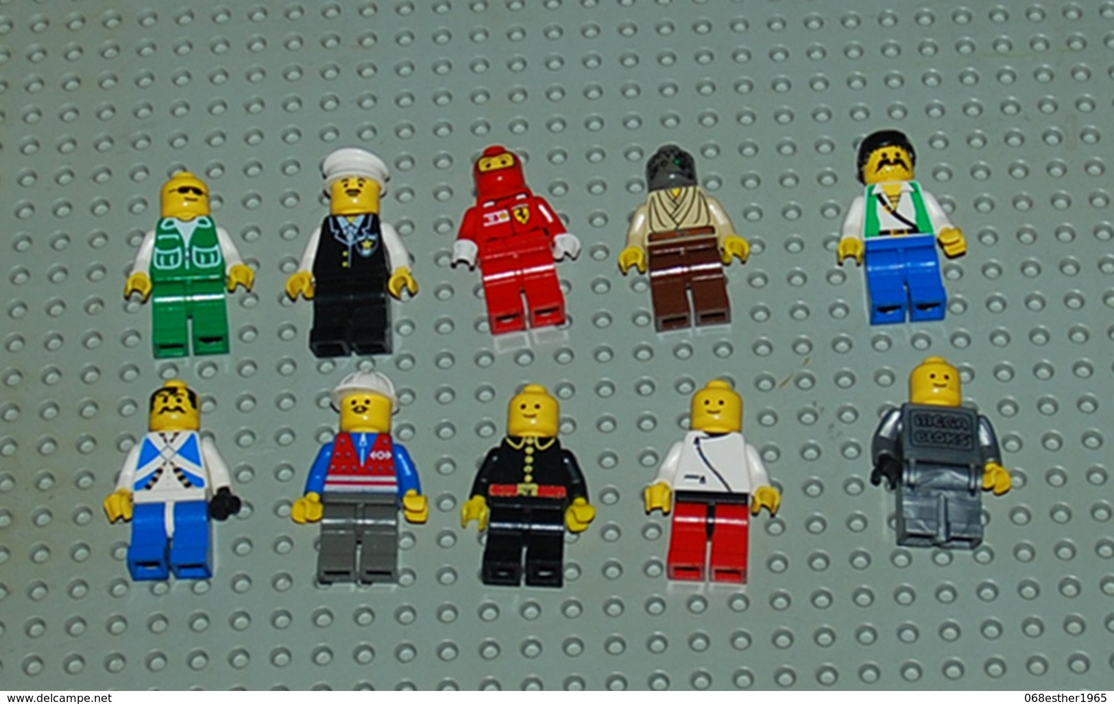 Lego Lot 10 Personnages Avec Chapeau Et Sans Chapeau - Lego Technic