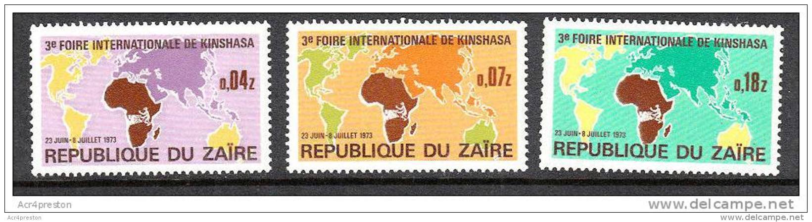 A1115 ZAIRE 1973, SG820-2, 3rd International Fair Of Kinshasa (FIKIN)  MNH - Unused Stamps