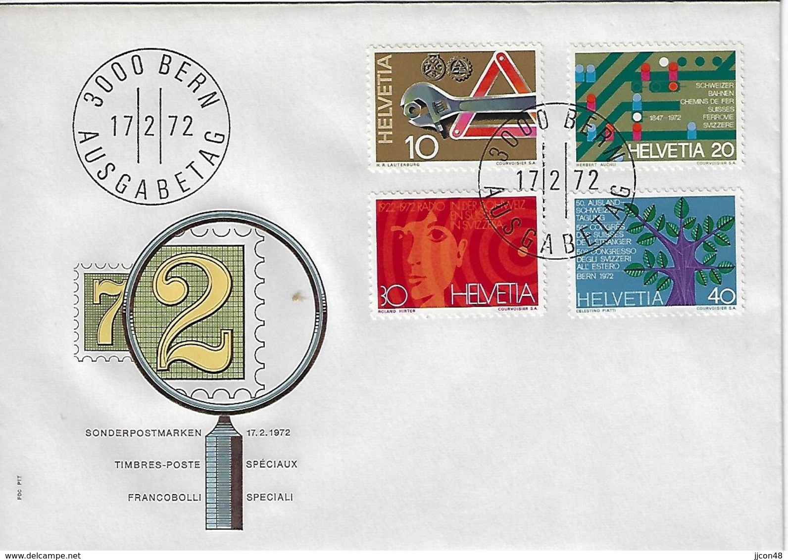 Switzerland 1972  "Events"  17.2.72  FDC  Mi.964-967 - FDC