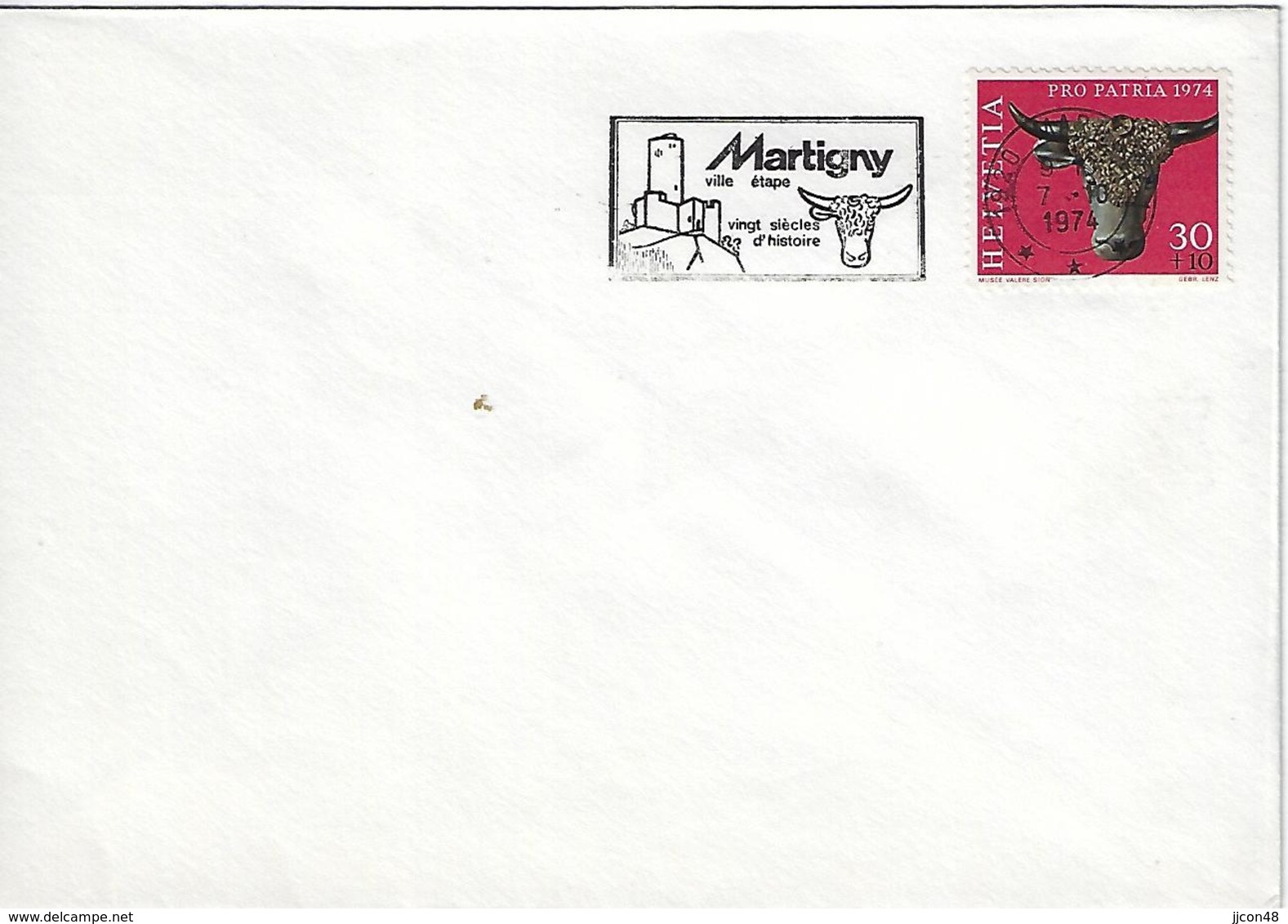 Switzerland 1974  MARTIGNY  7.10.74  Mi.1032 - Postmark Collection