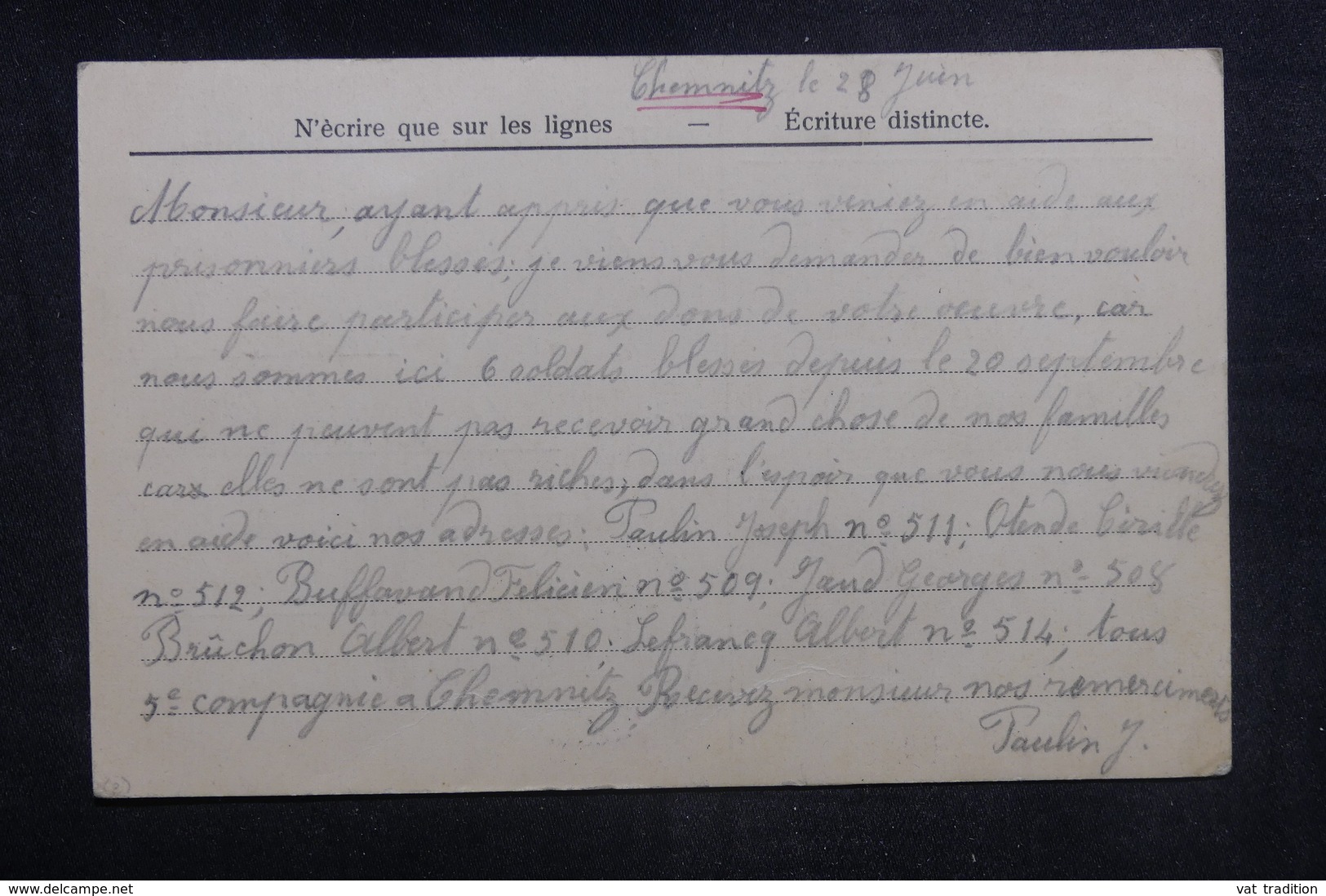 FRANCE / ALLEMAGNE - Carte De Correspondance De Prisonnier Du Camp De Chemnitz Pour Marseille En 1915 - L 38605 - Guerra De 1914-18