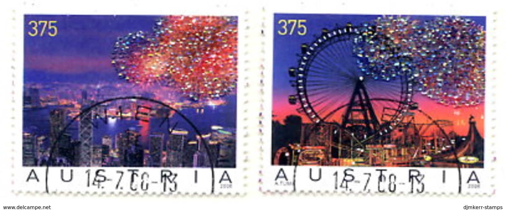 AUSTRIA 2006 Fireworks Singles Ex Block, Used.  Michel 2609-10 - Used Stamps