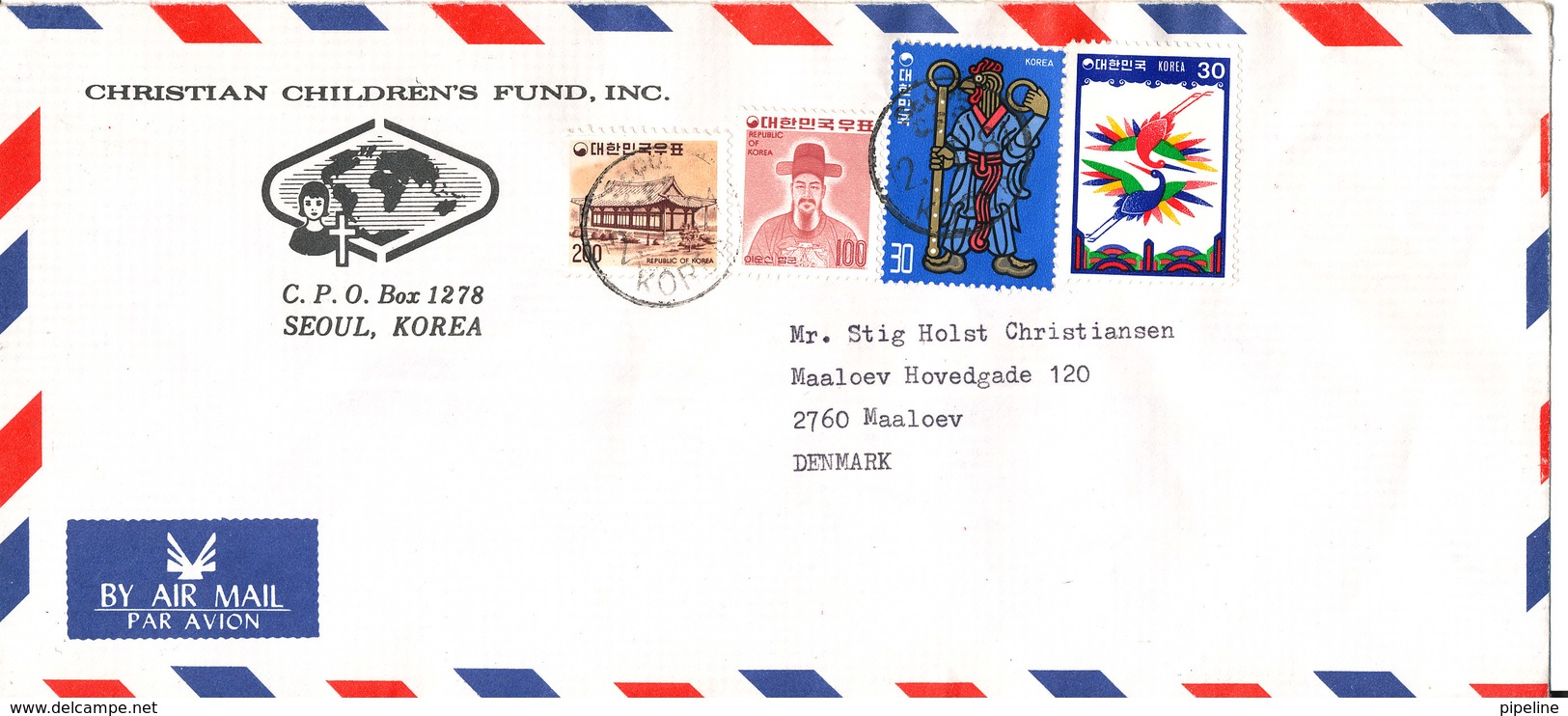 Korea South Air Mail Cover Sent To Denmark 2-1-1981 With A Lot Of Topic Stamps - Korea, South