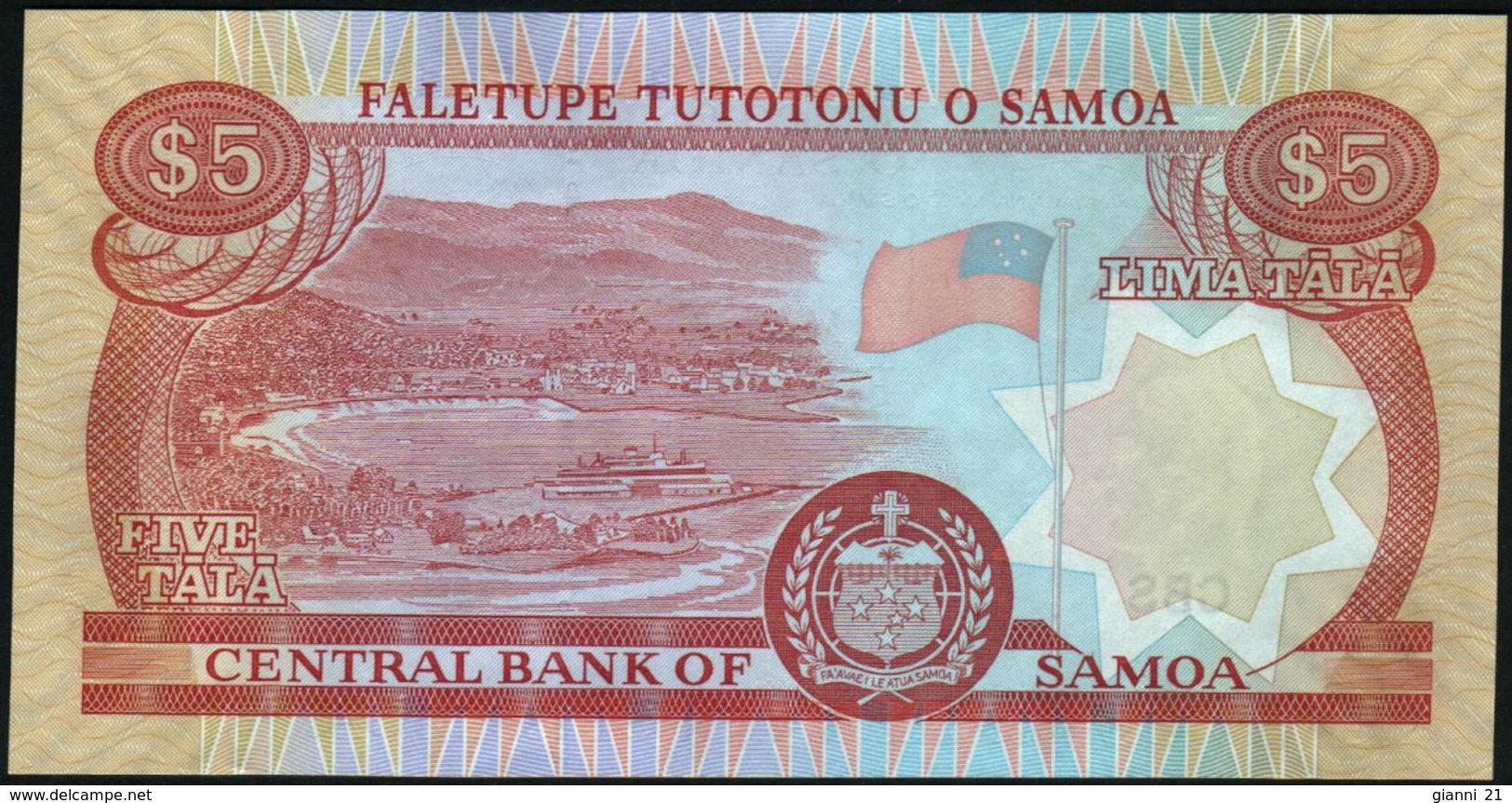 SAMOA - 5 Tala Nd.(2002-2005) {signature Title: "Minister Of Finance & Governor"} UNC P.33 B - Samoa