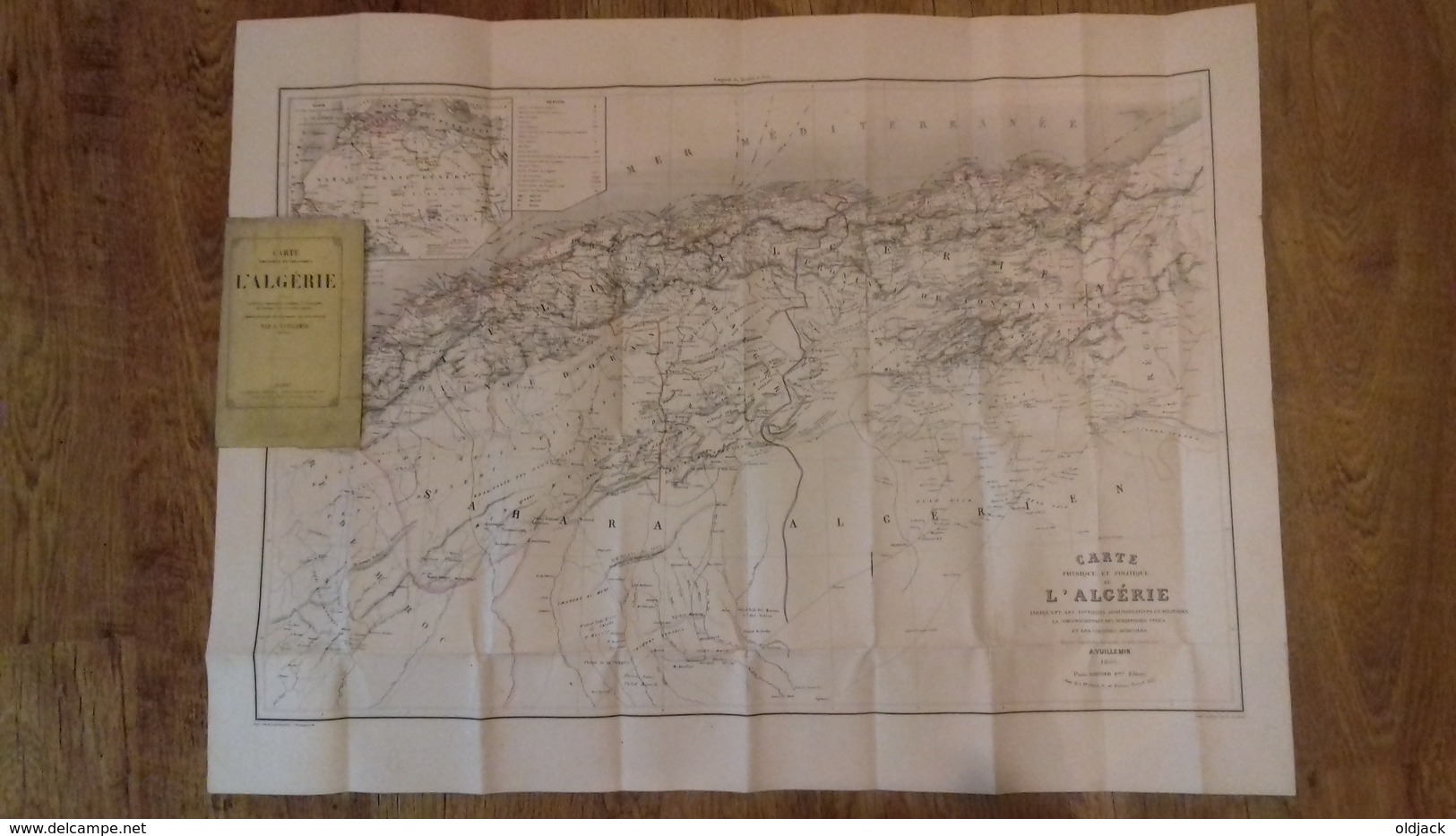 Carte De L'Algérie (physique Et Politique).par A. VUILLEMIN.1856.(col1c) - Mapas Geográficas