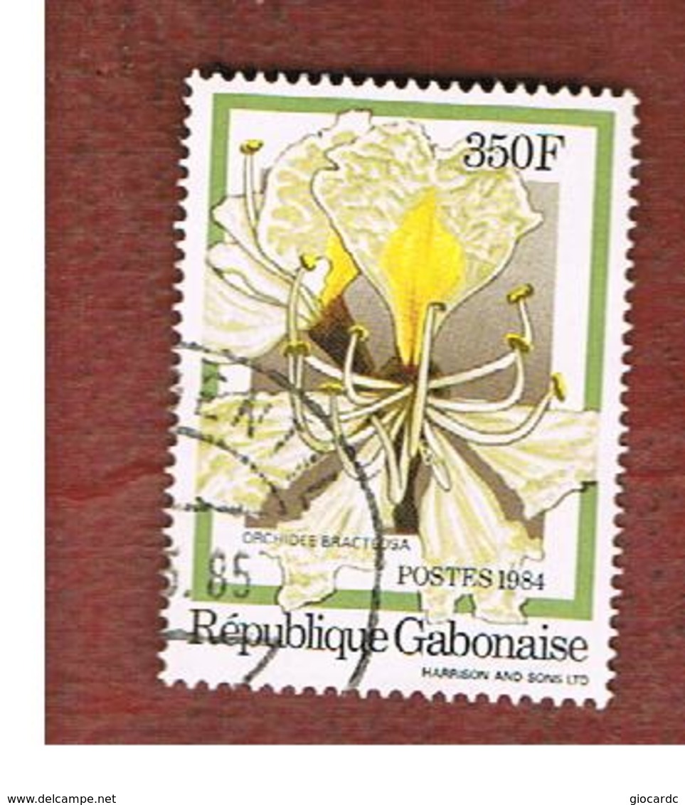 GABON -  SG 890  -  1984  FLOWERS: ORCHIDS (BERLINIA BRACTEOSA)  - USED ° - Gabon (1960-...)