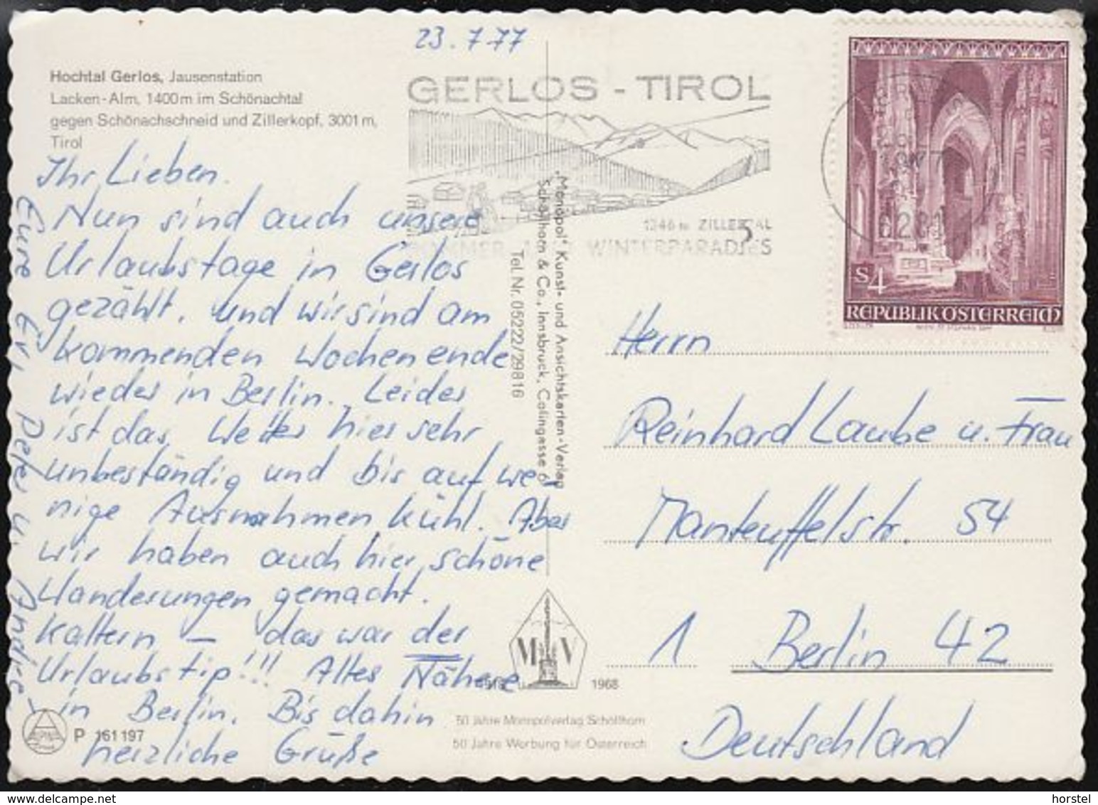 Austria - 6281 Gerlos - Lacken- Alm - Schönachtal - Nice Stamp - Gerlos