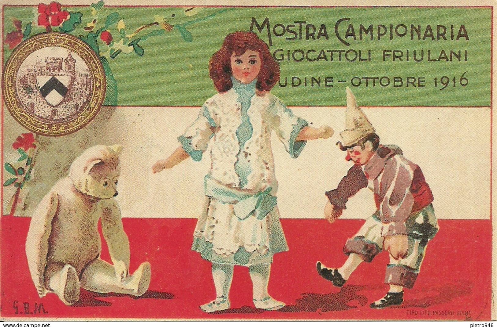 Mostra Campionaria Giocattoli Friulani Udine 1916, Riproduzione C10, Reproduction, Illustrazione, G.B.M. Illustratore - Esposizioni