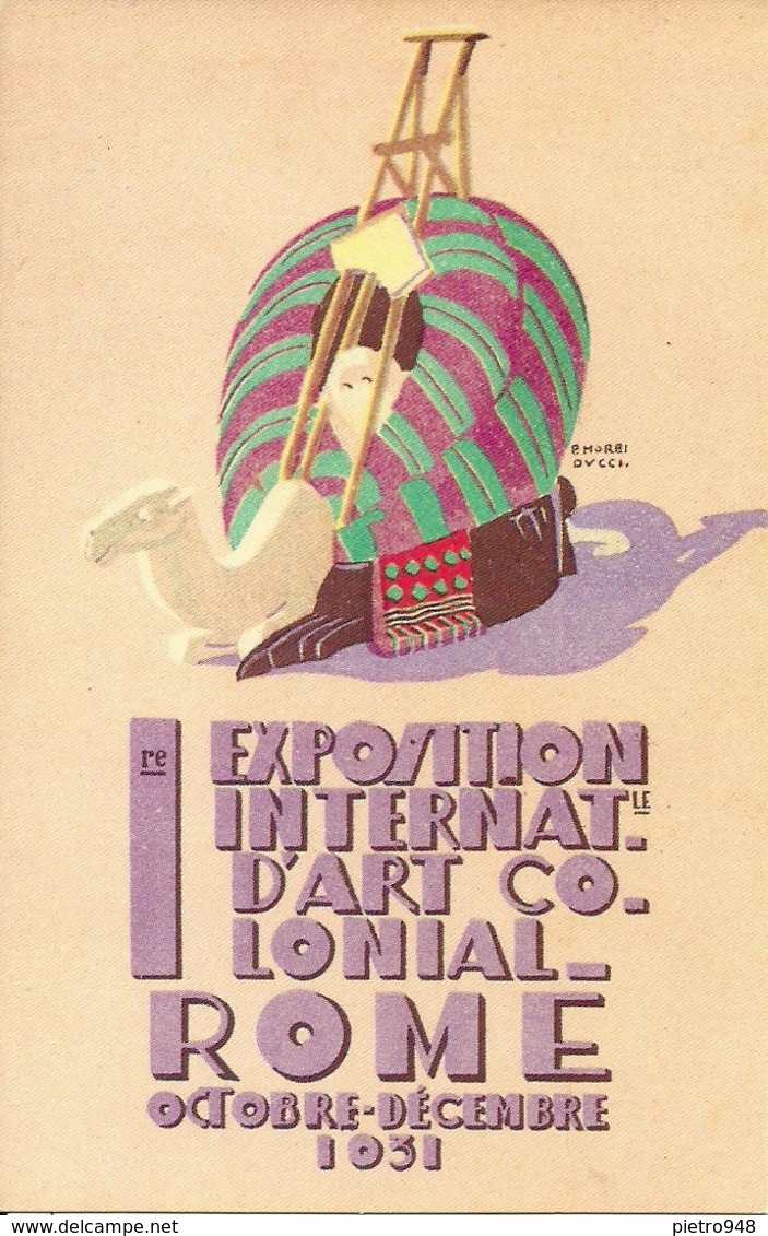 Roma, Rome 1931, 1^ Exposition Internaz. D'Art Colonial, Riproduz. C14, Reproduction, Illustrazione, Morbiducci Illustr. - Exposiciones