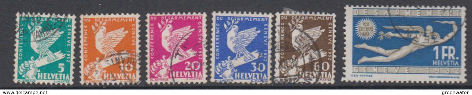 Switzerland 1932 Abrustungskonferenz 6v Used (44125A) - Gebruikt