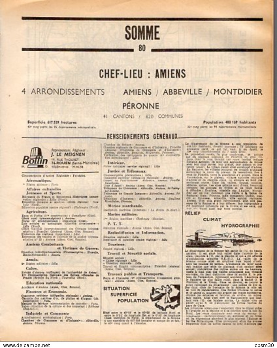 ANNUAIRE - 80 - Département Somme - Année 1968 - édition Didot-Bottin - 166 Pages - Annuaires Téléphoniques