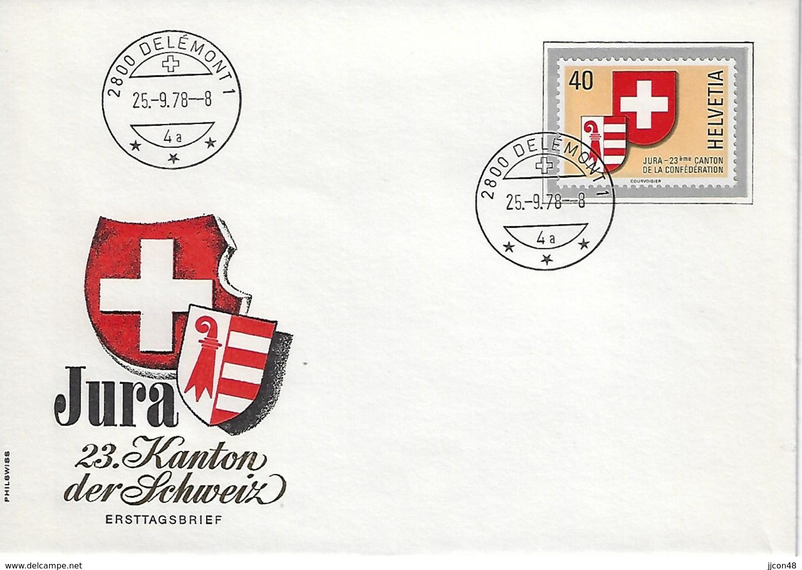 Switzerland 1978  JURA  25.9.78  Mi.1141 - FDC