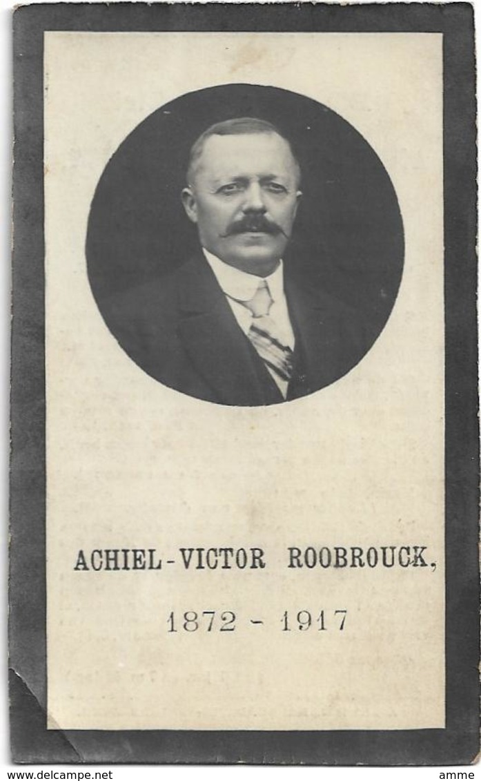 Doodsprentje  *  Roobrouck Achiel-Victor (° Avelghem 1872 / + Avelgem 1917)  X Declercq Marie - Religion & Esotérisme