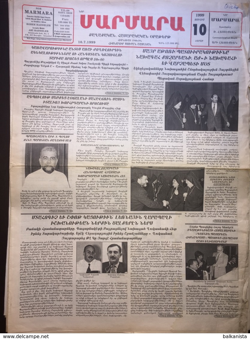 Nor Marmara 19 July 1999 [Armenian Newspaper; Istanbul; Turkey] - Otros & Sin Clasificación