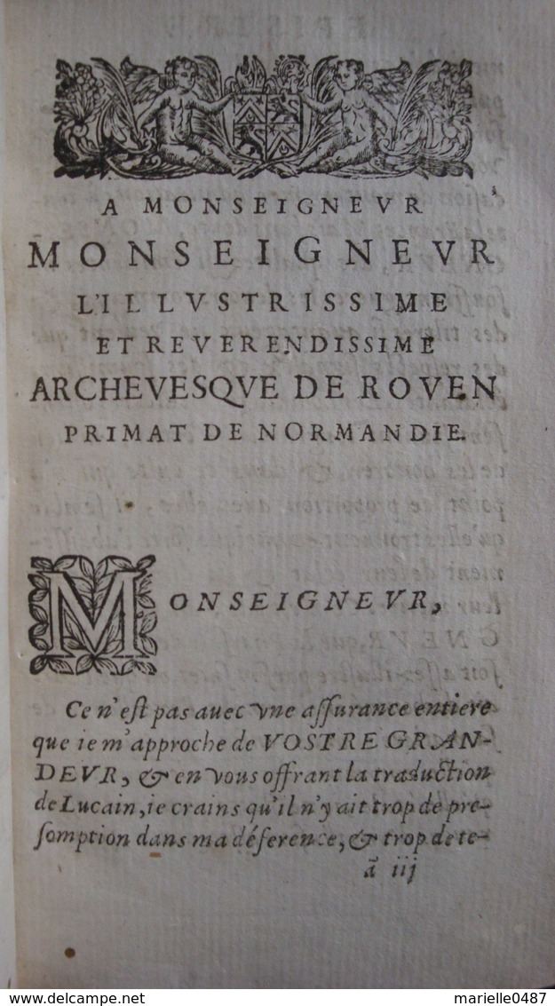 La Pharsale De Lucain Ou Les Guerres Civiles De Cesar Et Pompée, En Vers François - Jusque 1700