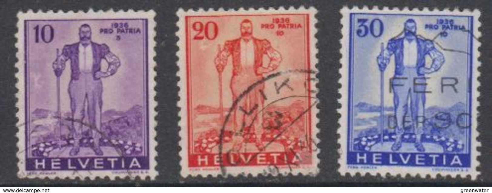 Switzerland 1936 Pro Patria 3v Used (44125F) - Gebruikt