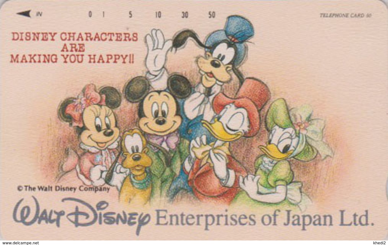 Télécarte NEUVE Japon / 110-120364 - DISNEY ENTERPRISES - MICKEY MINNIE DONALD DAISY Chien Dog - Japan MINT Phonecard - Disney