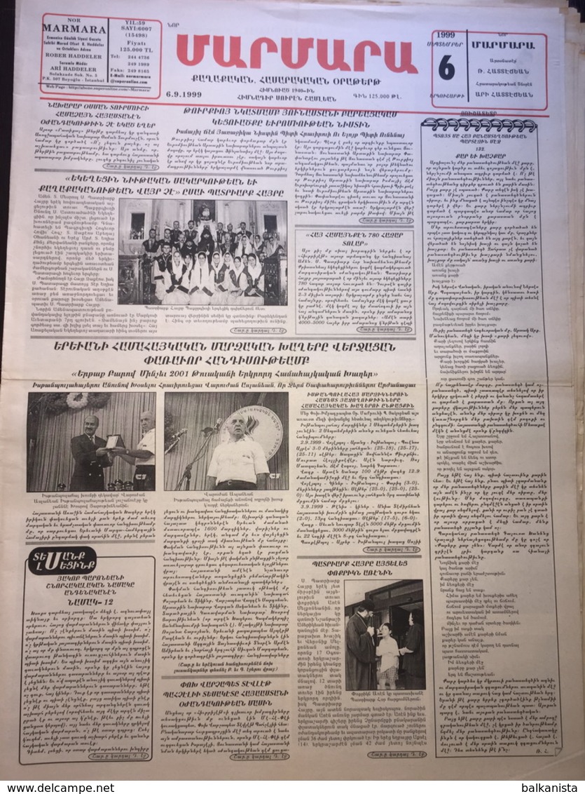 Nor Marmara 6 September 1999 [Armenian Newspaper; Istanbul; Turkey] - Altri & Non Classificati