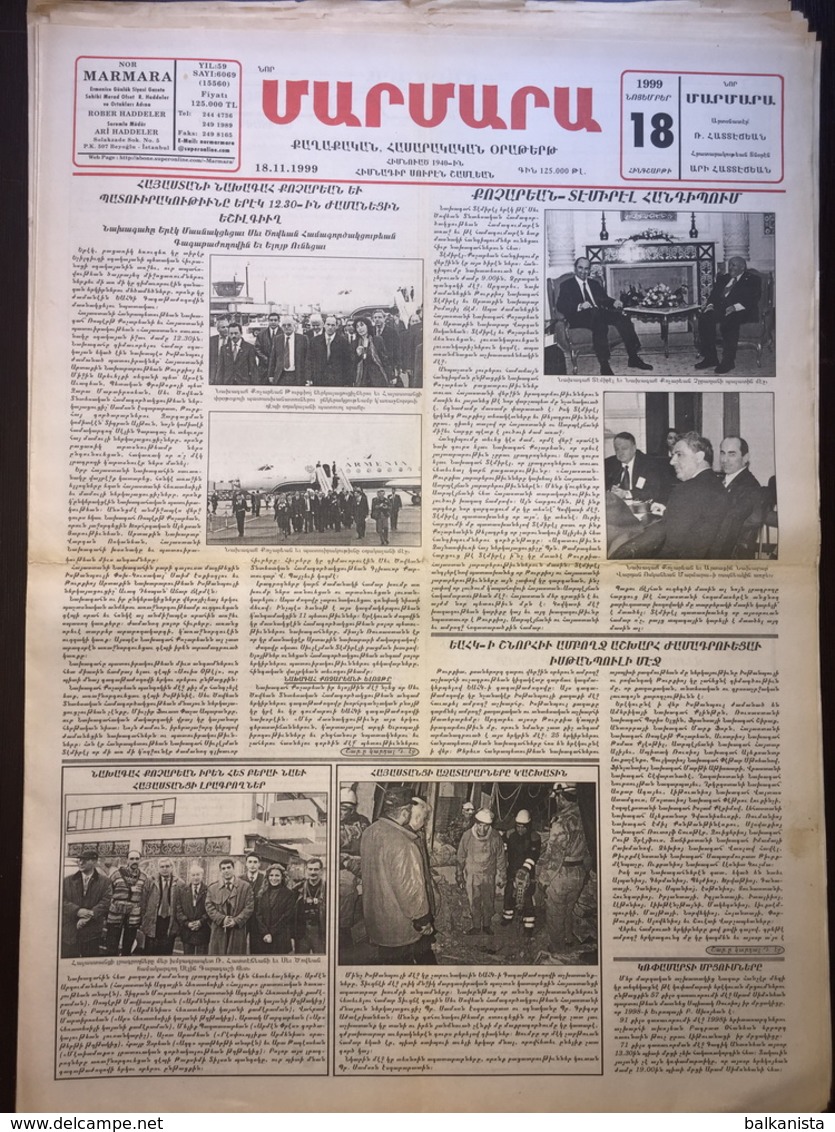 Nor Marmara 18 November 1999 [Armenian Newspaper; Istanbul; Turkey] - Altri & Non Classificati